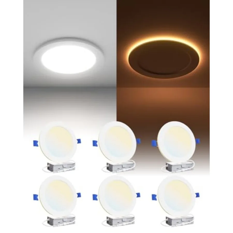 Pack LED Recessed Ceiling Light with Night Light Dimmable 2700K-5000K 5CCT 1050LM W 0V High Brightness Canless Wafer Downlight
Pack LED Recessed Ceiling Light with Night Light Dimmable 2700K-5000K 5CCT 1050LM W 0V High Brightness Canless Wafer Downlight