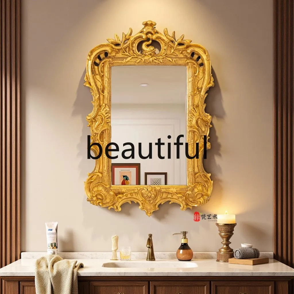European retro carved dressing mirror hotel bathroom French fireplace decorative mirror
European retro carved dressing mirror hotel bathroom French fireplace decorative mirror