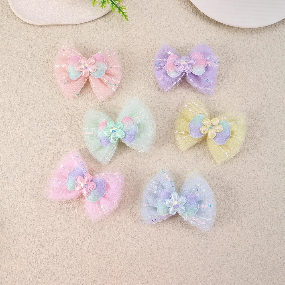 6pcs Sweet Girl Flower Knot Hair Clip Sparkling Tulle Princess Hair Clip Small Goods Children Accessories Hair bows for Kids
6pcs Sweet Girl Flower Knot Hair Clip Sparkling Tulle Princess Hair Clip Small Goods Children Accessories Hair bows for Kids