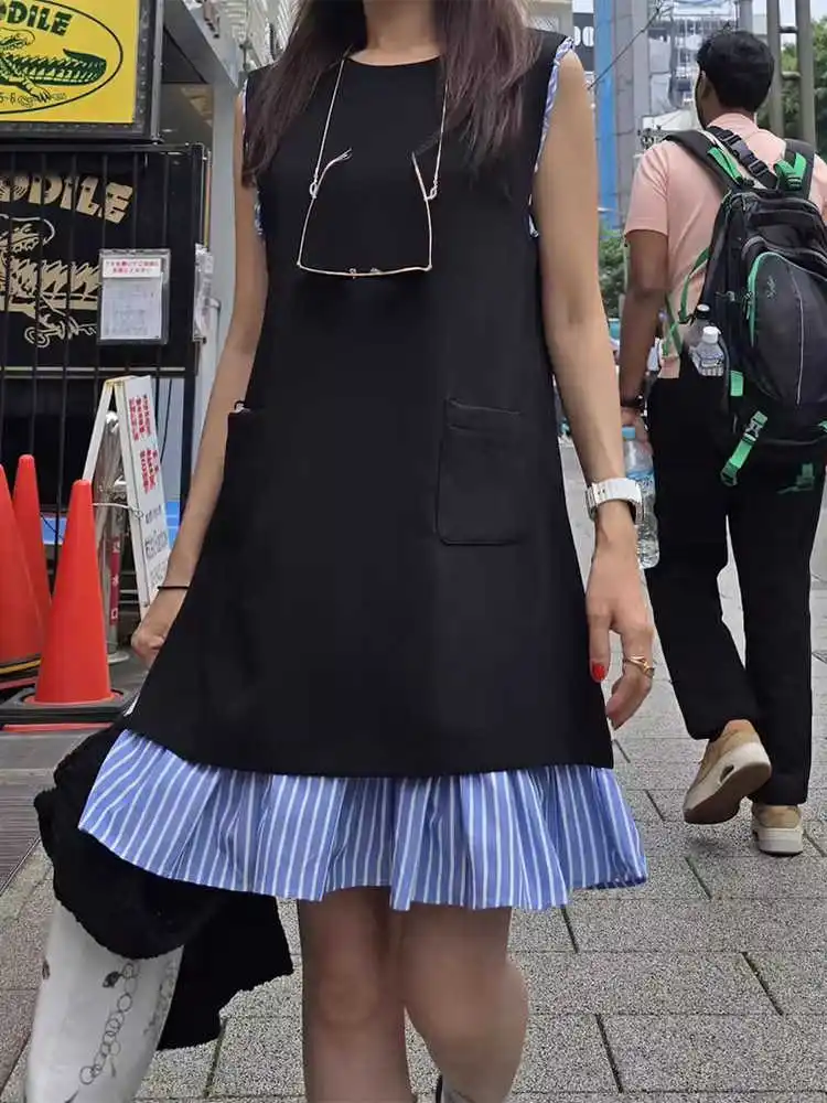 Clothland Women Stylish Striped Spliced Mini Dress Ruffles Sleeveless Patchwork A Line Summer Casual Black Dresses Vestido QE094
Clothland Women Stylish Striped Spliced Mini Dress Ruffles Sleeveless Patchwork A Line Summer Casual Black Dresses Vestido QE094