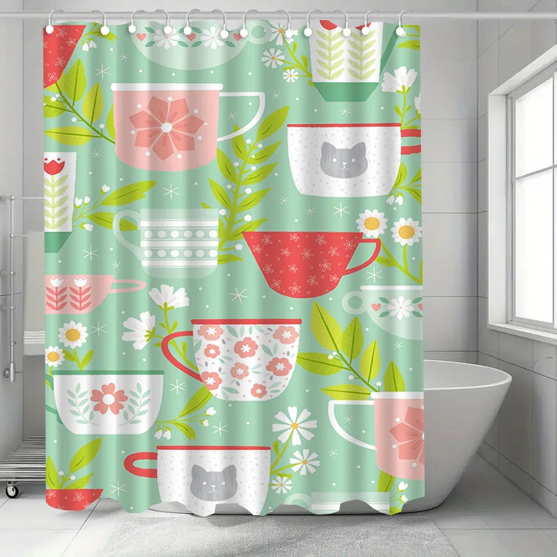Animal water cup Washable Dirt-Resistant Shower Curtain Shower Head waterproof Polyester Bath Curtain For Home Decor Accessories
Animal water cup Washable Dirt-Resistant Shower Curtain Shower Head waterproof Polyester Bath Curtain For Home Decor Accessories