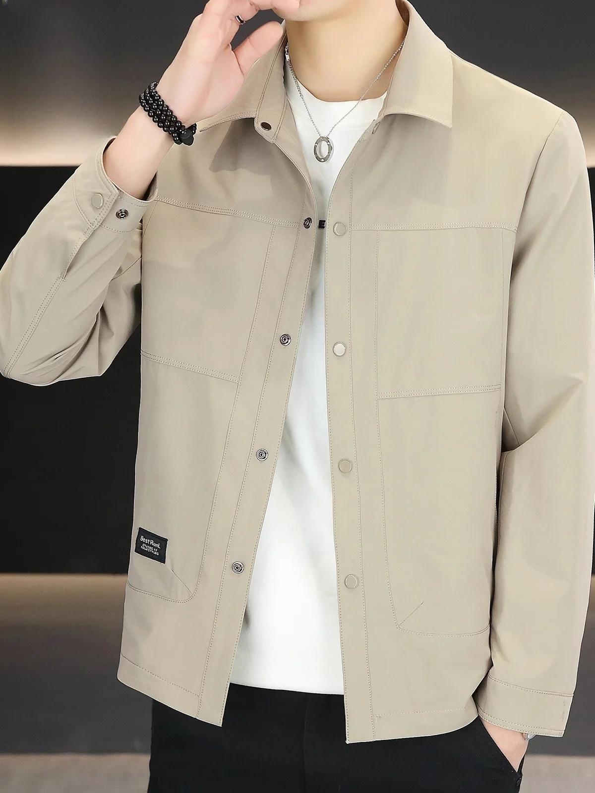 Men's Casual Executive Jaet Loose Fit Long Sve Button Decorated Polyester Fiber Autumn Season Faionable Outerwear
Men's Casual Executive Jaet Loose Fit Long Sve Button Decorated Polyester Fiber Autumn Season Faionable Outerwear