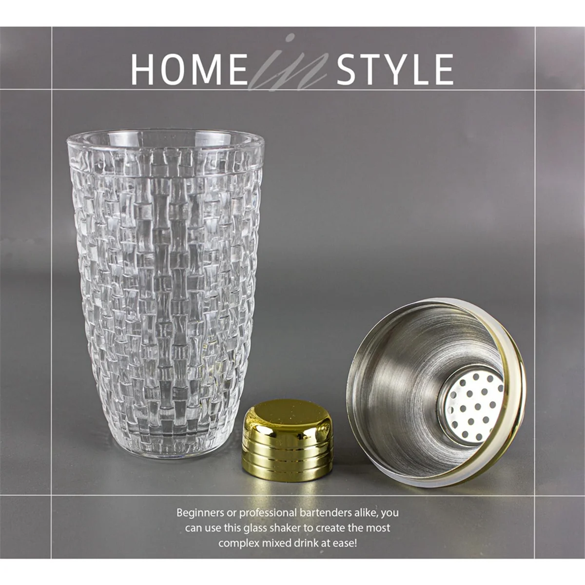 13Oz Glass Cocktail Shaker Set - Glass Shaker for Cocktails, Drink Shakers Cocktail and Cocktail Shakers Gold B20
13Oz Glass Cocktail Shaker Set - Glass Shaker for Cocktails, Drink Shakers Cocktail and Cocktail Shakers Gold B20