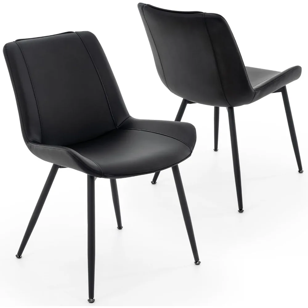 Dining Chairs Set of 2, PU Leather Modern Armless Kitchen Dining Room Chairs, Upholstered Accent Side Chairs with Metal Legs
Dining Chairs Set of 2, PU Leather Modern Armless Kitchen Dining Room Chairs, Upholstered Accent Side Chairs with Metal Legs
