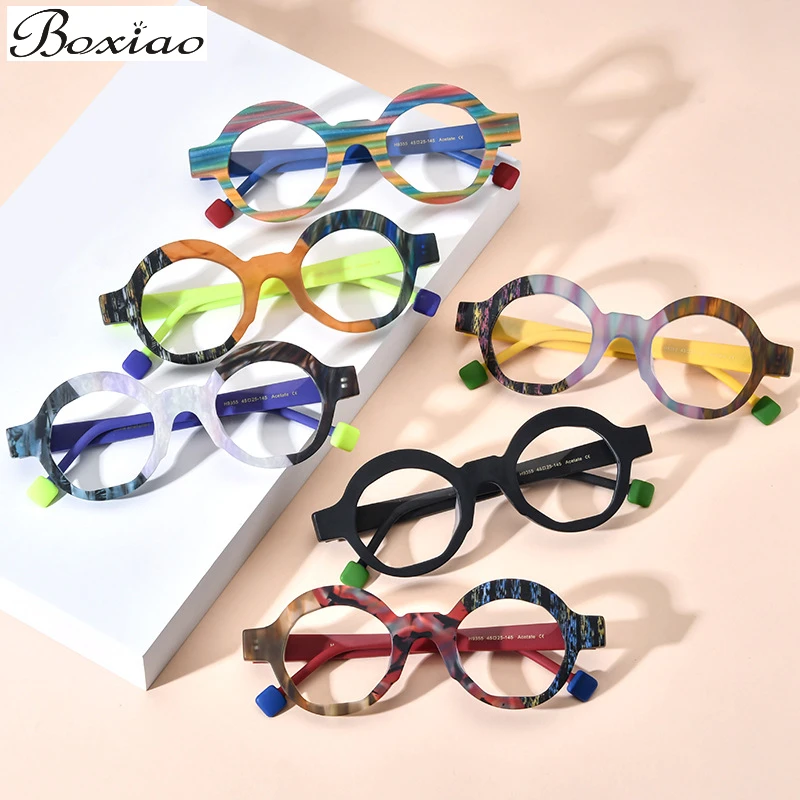 New Multi-color Patchwork Irregular Frosted Plate Glasses Frame Geek Can Be Equipped with Myopia Glasses To Prevent Blue Light.
New Multi-color Patchwork Irregular Frosted Plate Glasses Frame Geek Can Be Equipped with Myopia Glasses To Prevent Blue Light.