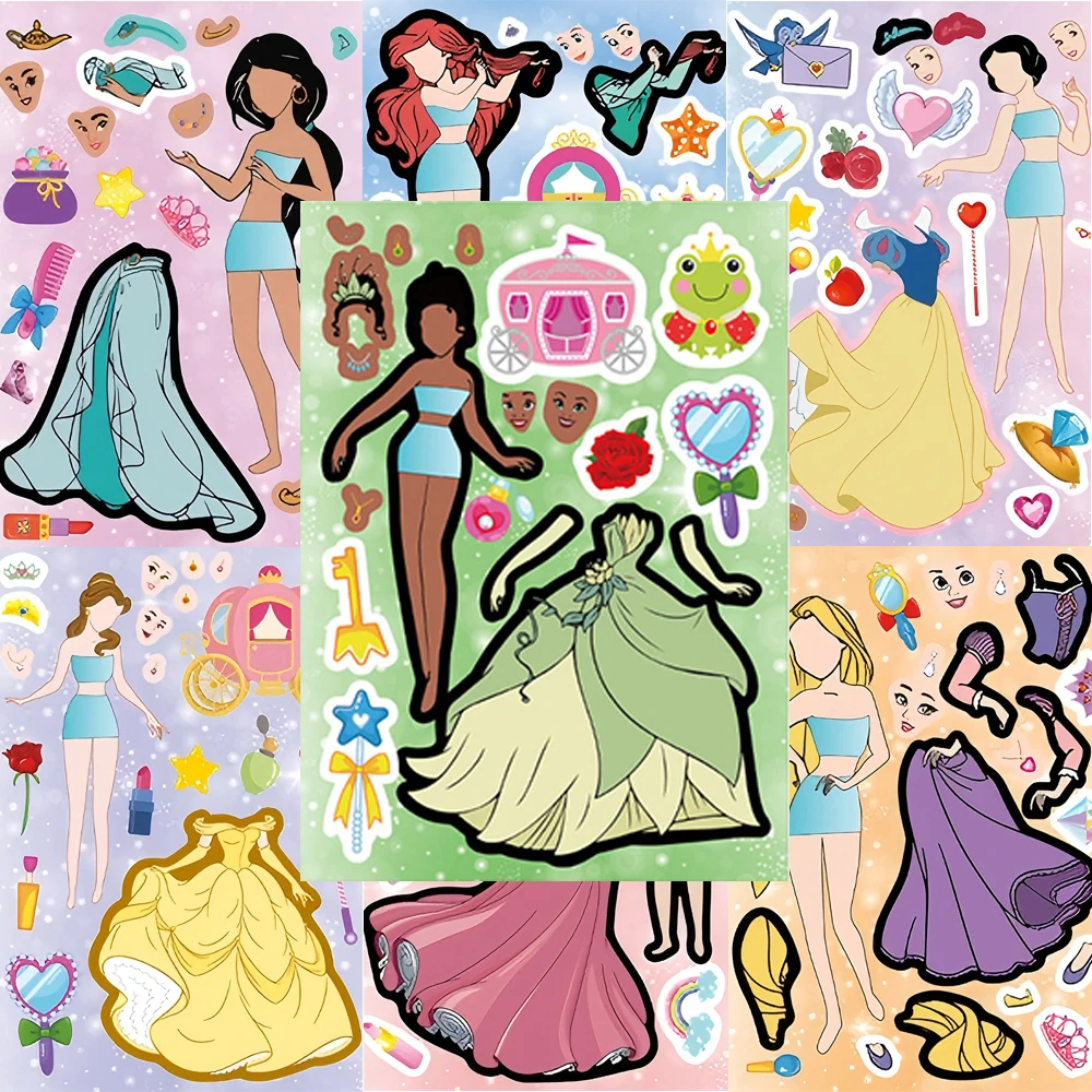 8/16sheets Cute Disney Princess Puzzle Stickers Cartoon DIY Make a Face Assemble Jigsaw Toy Fun Party Game Decoration Supplies
8/16sheets Cute Disney Princess Puzzle Stickers Cartoon DIY Make a Face Assemble Jigsaw Toy Fun Party Game Decoration Supplies
