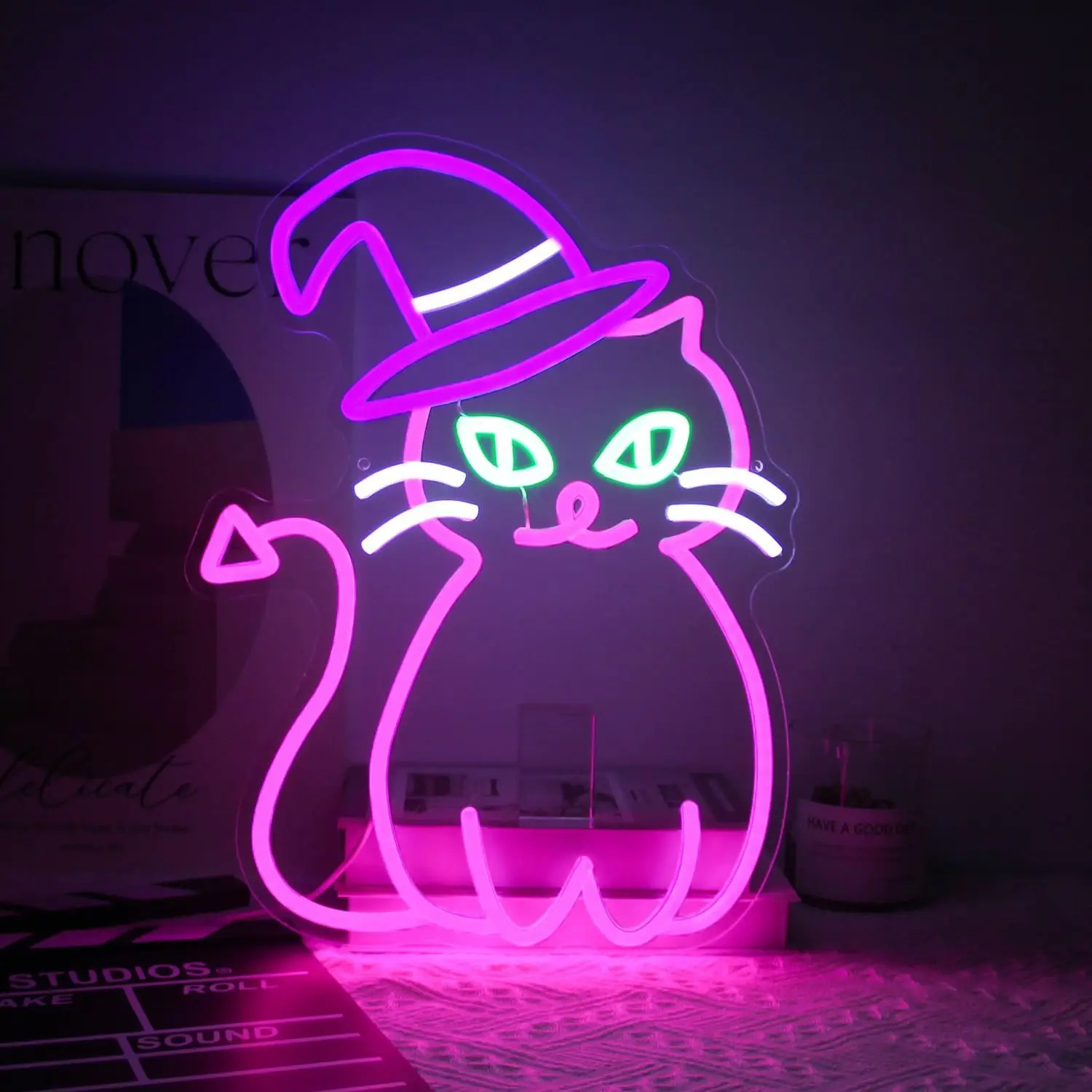 Pink Cat with Witch Hat Neon Sign Halloween for Wall Decor Cool Animal Witch Cat for Bedroom Bar Party Decor Halloween Gifts
Pink Cat with Witch Hat Neon Sign Halloween for Wall Decor Cool Animal Witch Cat for Bedroom Bar Party Decor Halloween Gifts