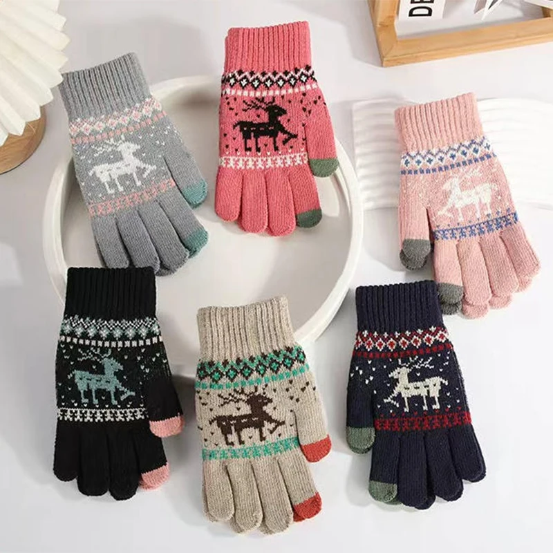 New Jacquard Warm Fawn Gloves Women Touch Screen Glove Lady Winter Velvet Wool Gloves Female Christmas Mittens Five-Finger Glove
New Jacquard Warm Fawn Gloves Women Touch Screen Glove Lady Winter Velvet Wool Gloves Female Christmas Mittens Five-Finger Glove