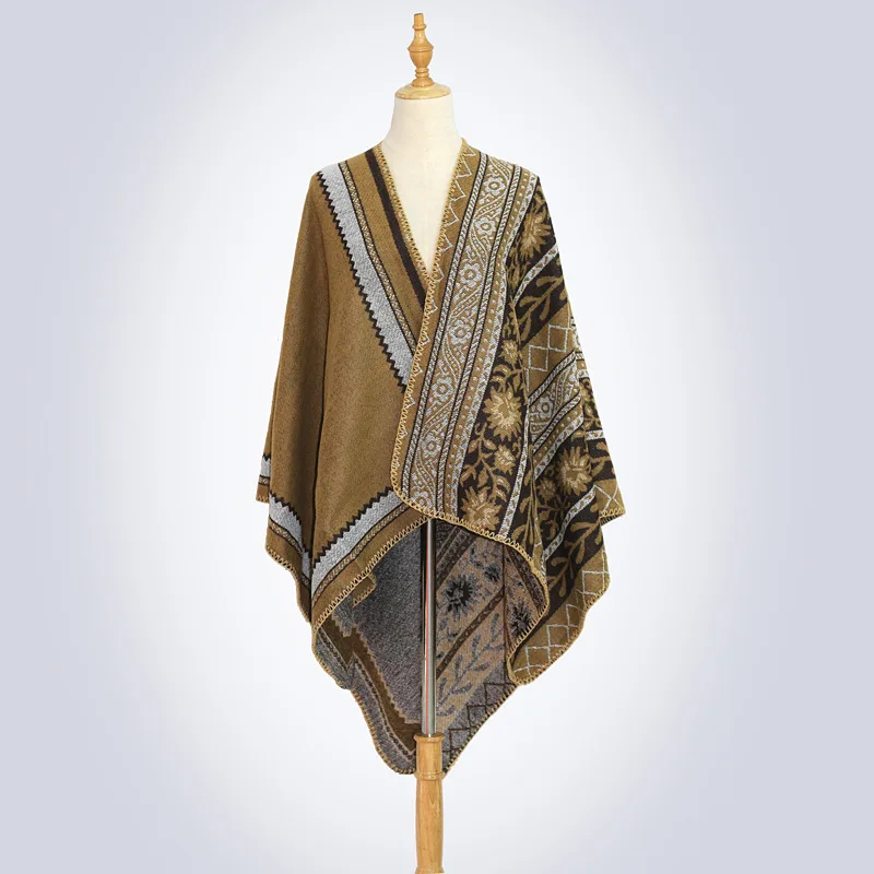 Poncho Imitation Cashmere Cloak Ethnic Style Tourism Vacation Cape Women's Spring and Autumn Hook Flower Cloak Windproof Khaki
Poncho Imitation Cashmere Cloak Ethnic Style Tourism Vacation Cape Women's Spring and Autumn Hook Flower Cloak Windproof Khaki