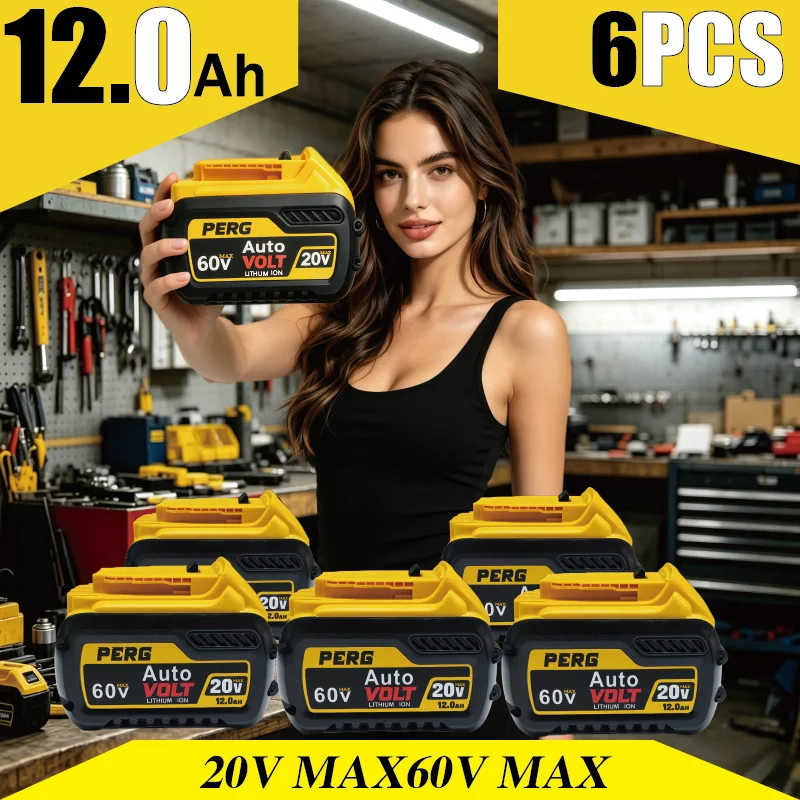 12.0AH DCB612 20V/60V MAX Flexvolt 12Ah lithium-ion battery, DCB606 DCB609 DCB612 is suitable for DEWALT Flexvolt power tools, drilling rigs, angle grinders, replaceable rechargeable batteries, with LED light display, long-lasting endurance
12.0AH DCB612 20V/60V MAX Flexvolt 12Ah lithium-ion battery, DCB606 DCB609 DCB612 is suitable for DEWALT Flexvolt power tools, drilling rigs, angle grinders, replaceable rechargeable batteries, with LED light display, long-lasting endurance