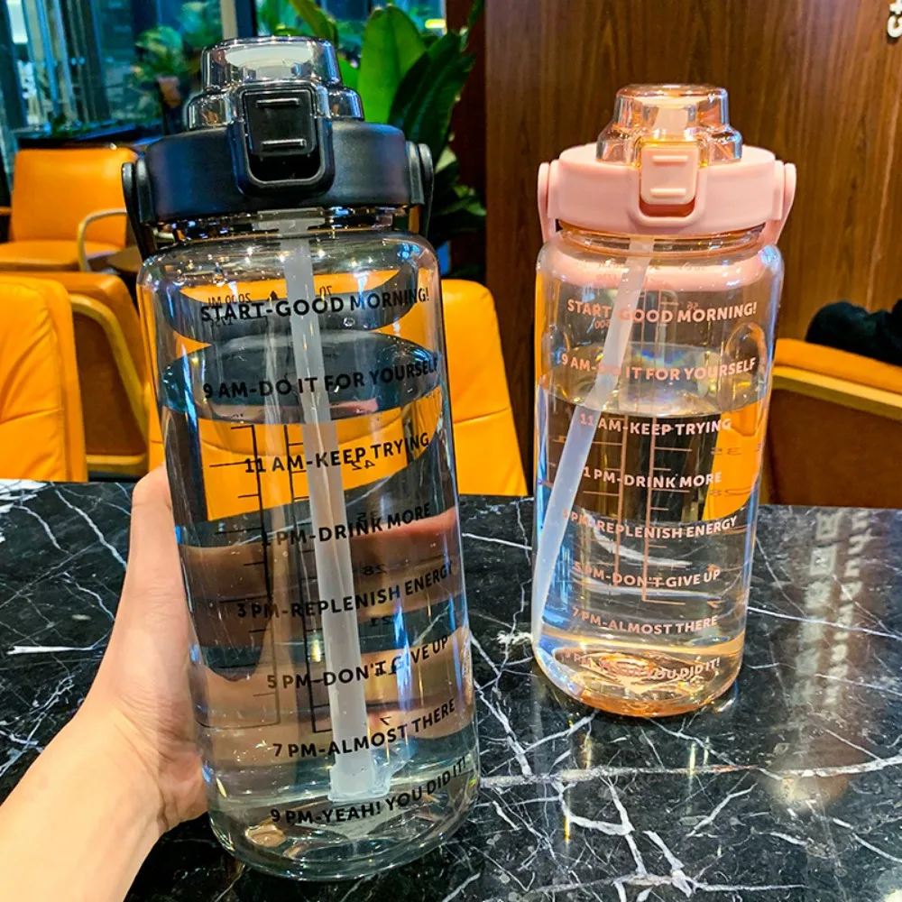 2 Liters Straw Water Bottle Large Capacity Plastic Water Cup Portable Drink Bottle with Time Marker for Outdoor Sports Fitness
2 Liters Straw Water Bottle Large Capacity Plastic Water Cup Portable Drink Bottle with Time Marker for Outdoor Sports Fitness