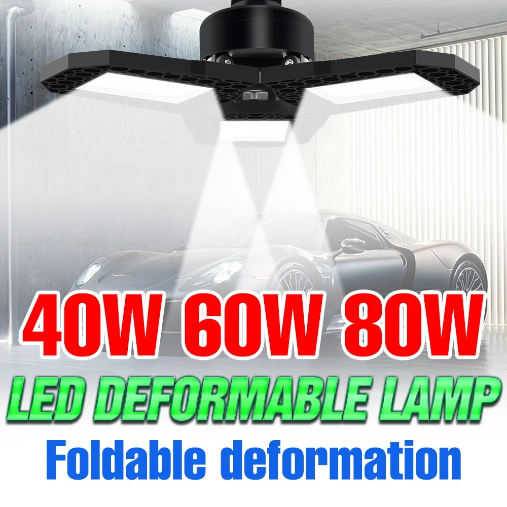 80W LED Garage Lamp E27/E26 Foldable Indoor Workshop Ceiling Lamp Bulb 220V Parking Lot Storehouse Basements Large Area Lighting
80W LED Garage Lamp E27/E26 Foldable Indoor Workshop Ceiling Lamp Bulb 220V Parking Lot Storehouse Basements Large Area Lighting