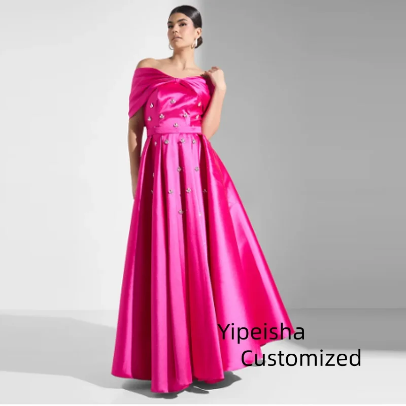 Customized Off Shoulder Short Sleeve Satin Dress Prom Dresses Crystals Evening Dress Women Evening Gowns Formal Party Dress
Customized Off Shoulder Short Sleeve Satin Dress Prom Dresses Crystals Evening Dress Women Evening Gowns Formal Party Dress