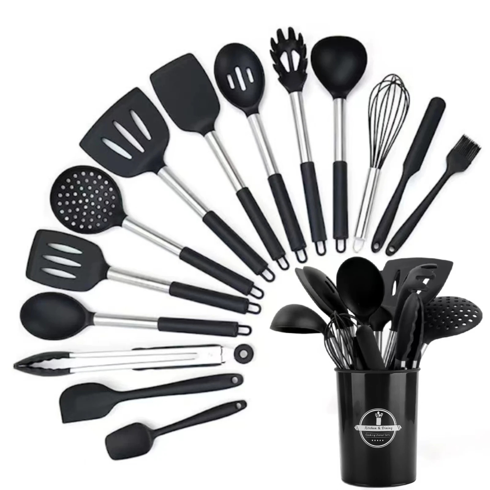 15 Set Handle Silicone Shovel Cookware Non-stick Pan Temperature Resistant Tableware Spoon Scraper Kitchen Cooking Baking Tools
15 Set Handle Silicone Shovel Cookware Non-stick Pan Temperature Resistant Tableware Spoon Scraper Kitchen Cooking Baking Tools