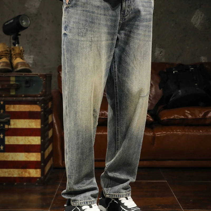Classic retro men's denim pants straight leg loose spring and autumn high street American new all-in-one brand casual pants
Classic retro men's denim pants straight leg loose spring and autumn high street American new all-in-one brand casual pants