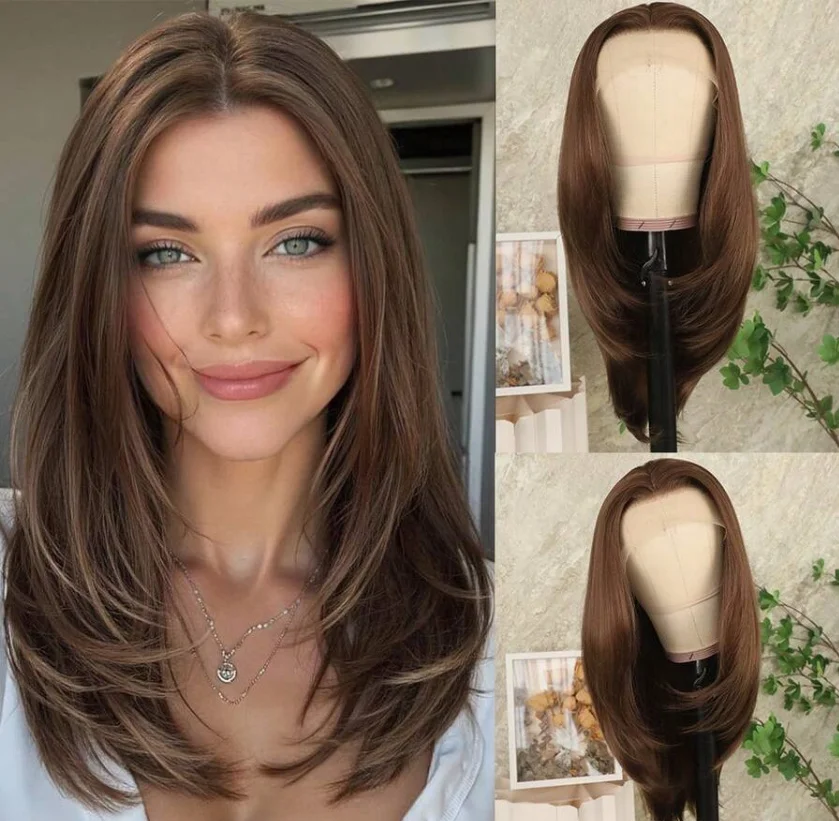 13x4 Ombre Brown Blonde HD Lace Front Synthetic Wig Natural Straight Glueless High Quality Original Factory Cheap Wigs for Women
13x4 Ombre Brown Blonde HD Lace Front Synthetic Wig Natural Straight Glueless High Quality Original Factory Cheap Wigs for Women