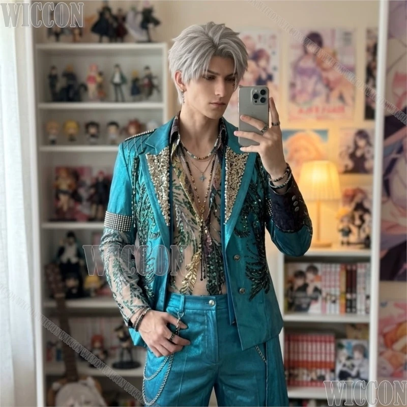 Blue Bling Glitter Blazer Coat Performance Stage Outfit Sylus Love And Deepspace Qin Che Improvised Exile Cosplay Costume Outfit
Blue Bling Glitter Blazer Coat Performance Stage Outfit Sylus Love And Deepspace Qin Che Improvised Exile Cosplay Costume Outfit