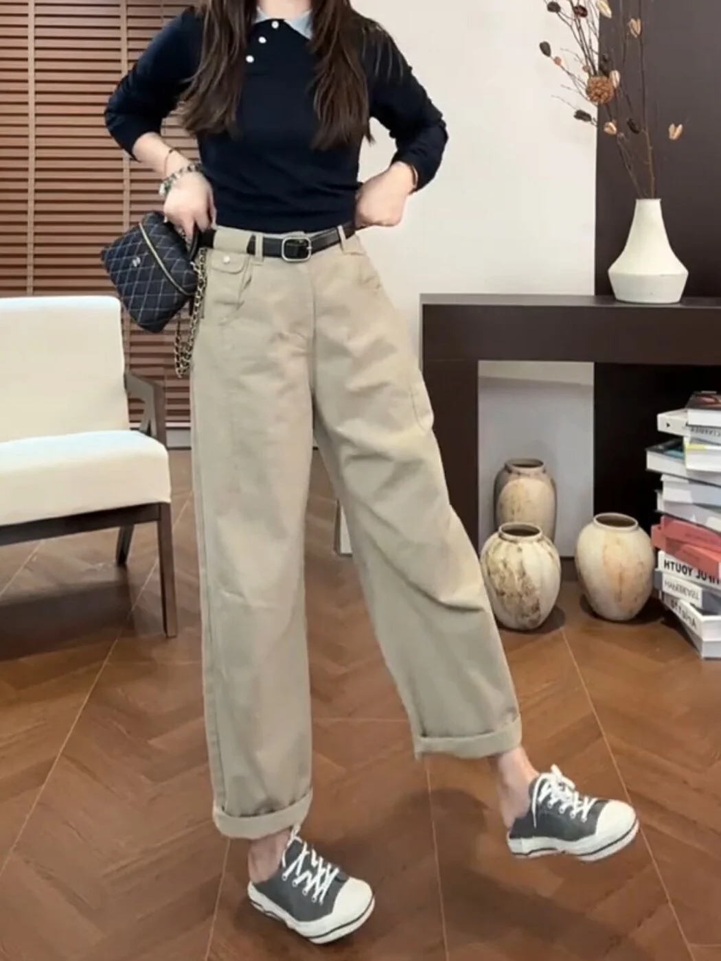 American Style Workwear Jeans Women Summer Thin New Large Size Fat MM Slim Khaki Color Nine Points Wide Leg Pants
American Style Workwear Jeans Women Summer Thin New Large Size Fat MM Slim Khaki Color Nine Points Wide Leg Pants