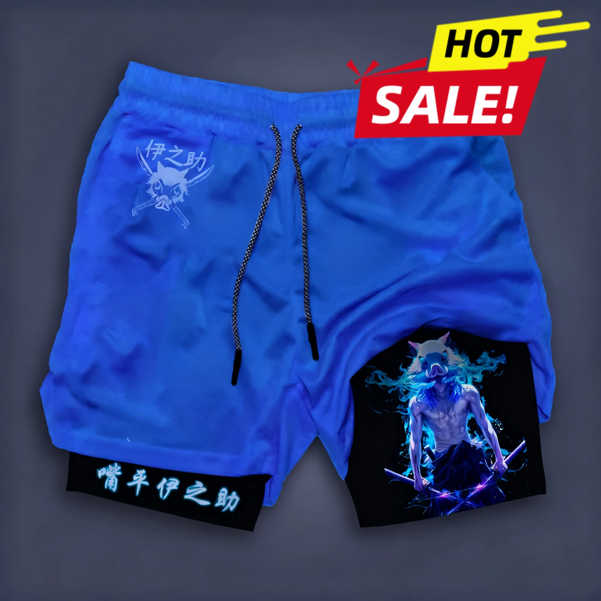 Demon Slayer Classic Character Print Men's Beach Pants Two-in-one Double-layer Y2K, Full of Trendy Style, Quick-drying
Demon Slayer Classic Character Print Men's Beach Pants Two-in-one Double-layer Y2K, Full of Trendy Style, Quick-drying