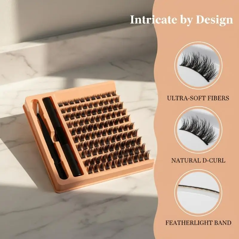 120Pcs DIY Lashes Extension Kit Fluffy Lash Clusters Set Individual Eyelashes With Bond Seal And Lash Tweezer Makeup At Home
120Pcs DIY Lashes Extension Kit Fluffy Lash Clusters Set Individual Eyelashes With Bond Seal And Lash Tweezer Makeup At Home