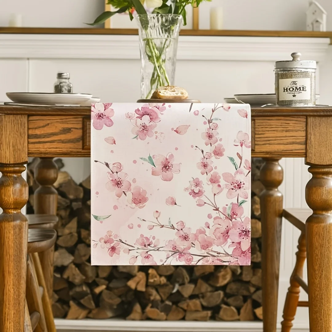1pc Watercolor Cherry Blossom Print Table Runner Ideal for Dining Table Sideboard Cabinet and Living Room Home Decor
1pc Watercolor Cherry Blossom Print Table Runner Ideal for Dining Table Sideboard Cabinet and Living Room Home Decor