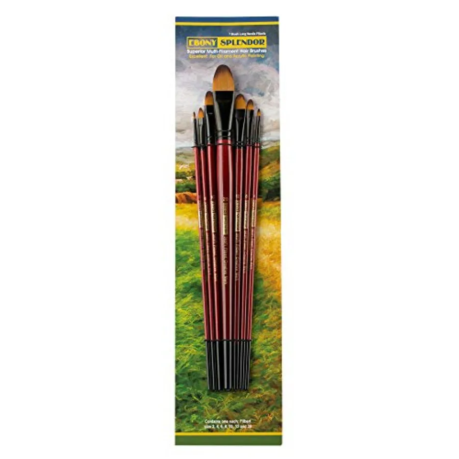 Ebony Splendor Long-Handled Synthetic Sable Paint Brush, Filbert, Teijin Multi-Filament Hair, Handcrafted Synthetic Paint Brush
Ebony Splendor Long-Handled Synthetic Sable Paint Brush, Filbert, Teijin Multi-Filament Hair, Handcrafted Synthetic Paint Brush
