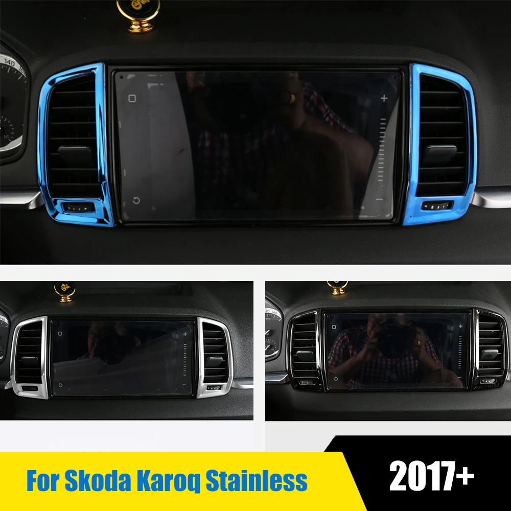 Stainless Steel Car Console Air Conditioner Outlet Vent Frame Cover Stickers Decoration Sequins For Skoda Karoq 2017 2018
Stainless Steel Car Console Air Conditioner Outlet Vent Frame Cover Stickers Decoration Sequins For Skoda Karoq 2017 2018