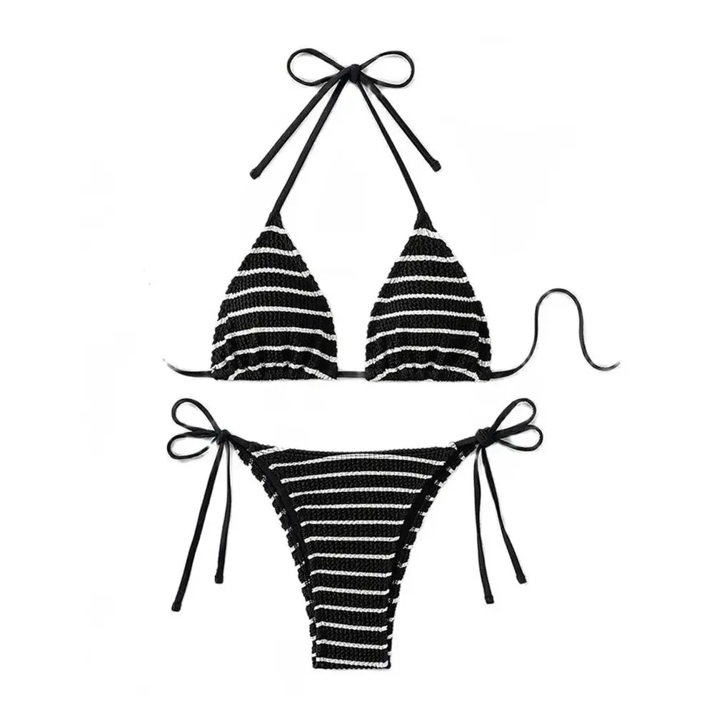 2025 New Special Fabric Striped Sexy Bikini Swimsuit Black/Bright Pink With Chest Cushion And No Steel Support Bathing Suit
2025 New Special Fabric Striped Sexy Bikini Swimsuit Black/Bright Pink With Chest Cushion And No Steel Support Bathing Suit