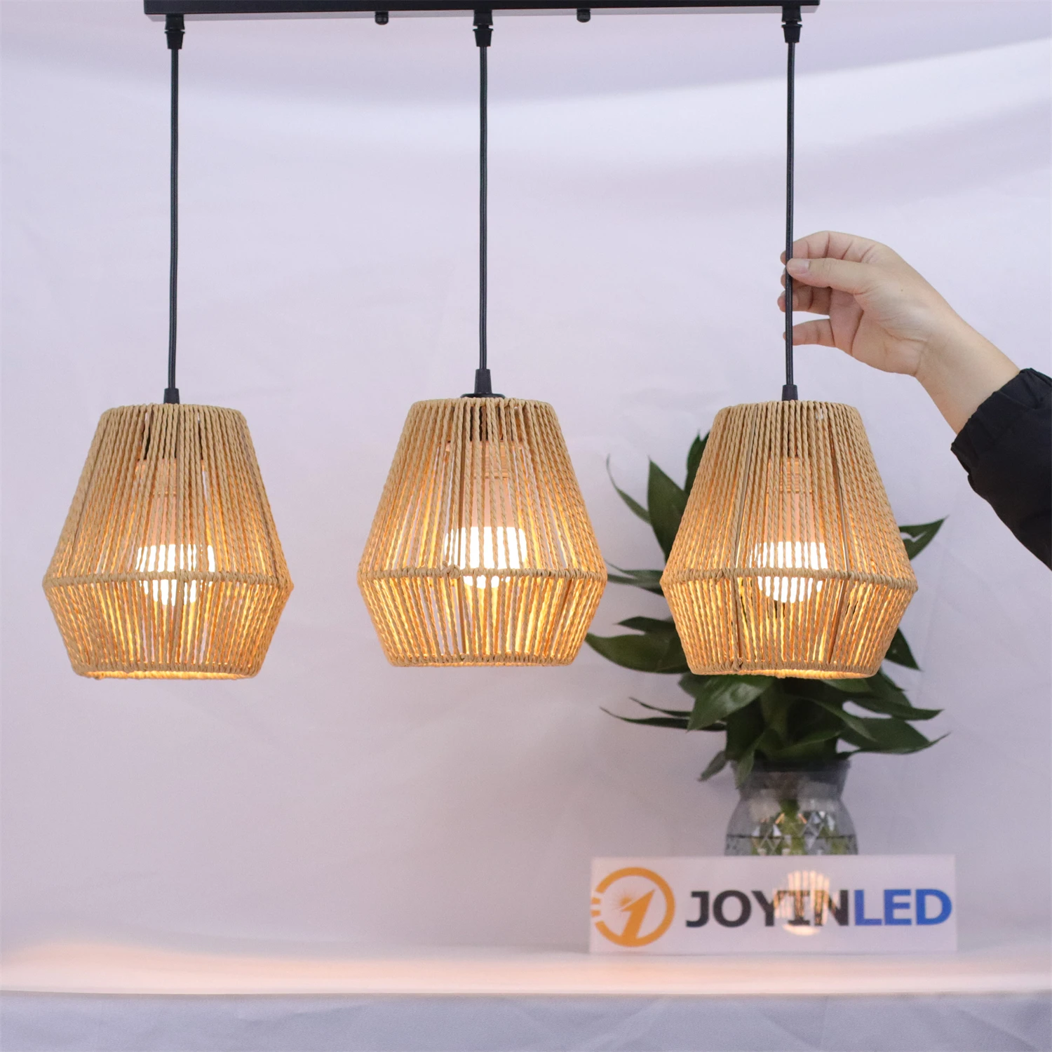 JOYINLED 3 Lights Rattan Chandelier with Hand Woven Wicker Shades, Boho Pendant Lighting for Kitchen Island Living Room Bedroom
JOYINLED 3 Lights Rattan Chandelier with Hand Woven Wicker Shades, Boho Pendant Lighting for Kitchen Island Living Room Bedroom