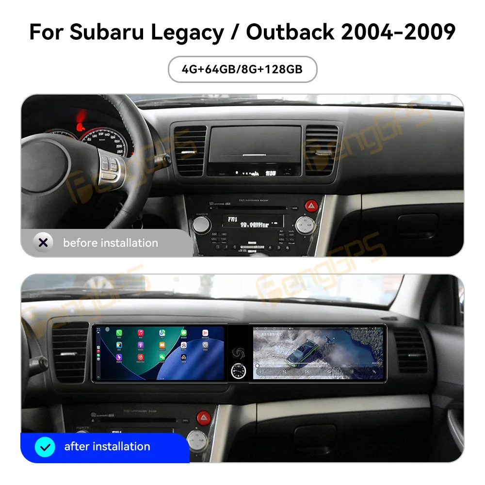 Двухэкранный автомобильный радиоприемник 12.3 дюйма с Android 13 и CarPlay для Subaru Legacy Outback 2004-2009, сенсорный экран, мультимедийный плеер, навигация
Двухэкранный автомобильный радиоприемник 12.3 дюйма с Android 13 и CarPlay для Subaru Legacy Outback 2004-2009, сенсорный экран, мультимедийный плеер, навигация