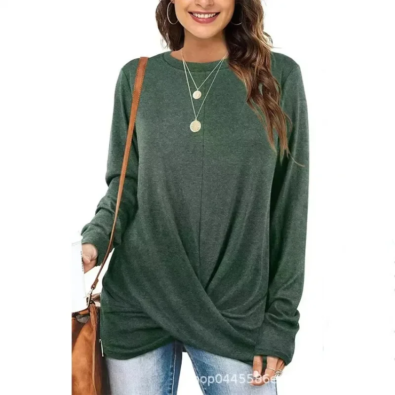 Women's S-2XL size Autumn and Winter New Round Neck Long sleeved Casual Sports Shirt Twisted T-shirt Top Women's clothing
Women's S-2XL size Autumn and Winter New Round Neck Long sleeved Casual Sports Shirt Twisted T-shirt Top Women's clothing
