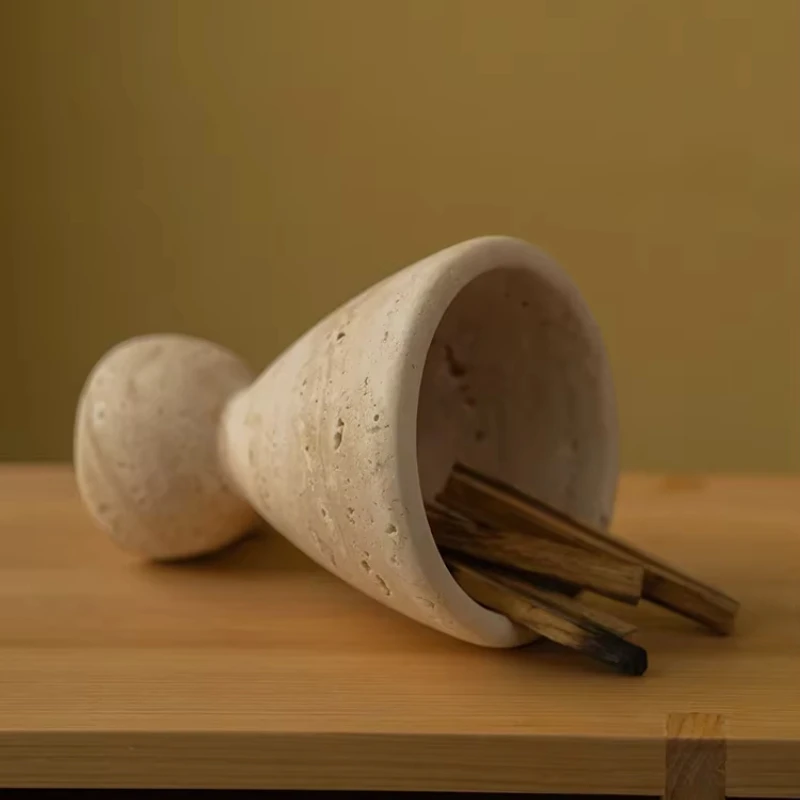 Wabi Sabi Style Natural Travertine Cup Shaped Incense Burner Design Decoration Sample Room Home Desktop Storage Decoration
Wabi Sabi Style Natural Travertine Cup Shaped Incense Burner Design Decoration Sample Room Home Desktop Storage Decoration