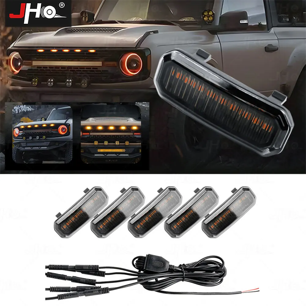Amber LED Front Grille DRL Lights 5PCS Fit For Ford Bronco 2021-2025 IP68 Waterproof Exterior Accessories
Amber LED Front Grille DRL Lights 5PCS Fit For Ford Bronco 2021-2025 IP68 Waterproof Exterior Accessories