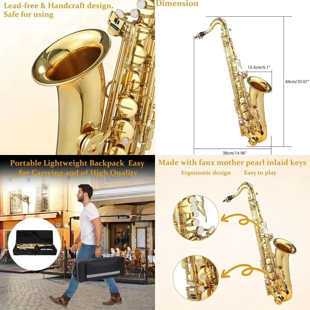 Saxope, Tenor Saxope or Beginners, B-lat ull Kit With Carrying Sax Case, Strap, Cleaning Brush & Cloth
Saxope, Tenor Saxope or Beginners, B-lat ull Kit With Carrying Sax Case, Strap, Cleaning Brush & Cloth
