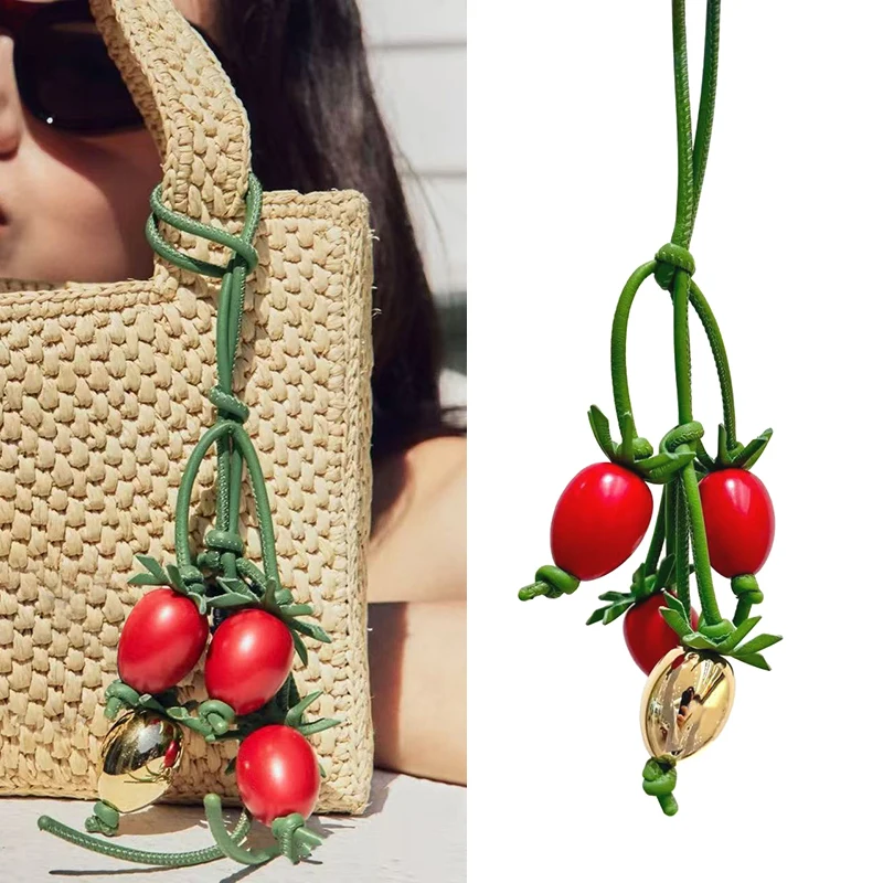 Cowhide Tomato String Bag Charm Exquisite Pendant Woman All-match Cute Backpack Pendant Bags Accessories Handbag
Cowhide Tomato String Bag Charm Exquisite Pendant Woman All-match Cute Backpack Pendant Bags Accessories Handbag