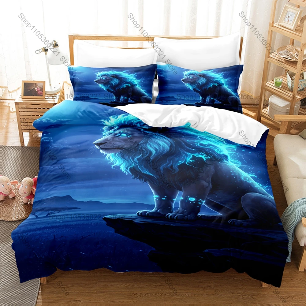 Kawaii Cartoon Lion Three Piece Bedding Set Luxury Comforter Set with Queen King Size Cool Two household goods Anime Cama Infant
Kawaii Cartoon Lion Three Piece Bedding Set Luxury Comforter Set with Queen King Size Cool Two household goods Anime Cama Infant
