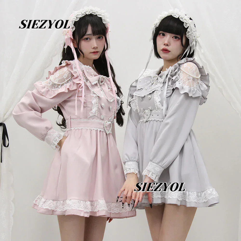 Spring Autumn New Sweet Heavy Industry Japanese Style Long Sleeves Dress Lace Patchwork Belt Slimming Diamond Button Dress
Spring Autumn New Sweet Heavy Industry Japanese Style Long Sleeves Dress Lace Patchwork Belt Slimming Diamond Button Dress