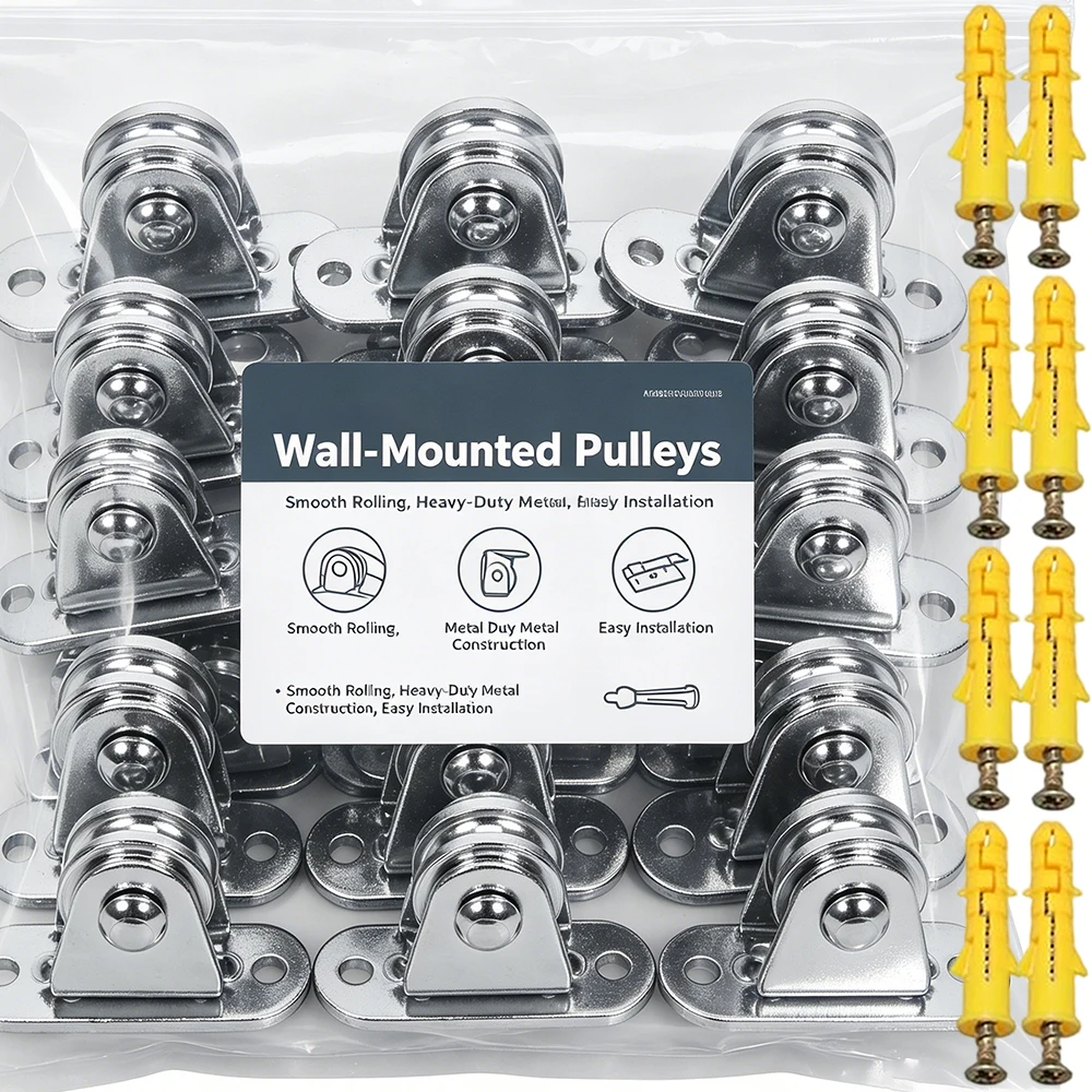 1/2Sets Metal Pulley Block Kit Heavy Duty Rust-proof Wall-Mounted Fixed Pulleys Detachable Wire Rope Lifting Wheel Moving Tools
1/2Sets Metal Pulley Block Kit Heavy Duty Rust-proof Wall-Mounted Fixed Pulleys Detachable Wire Rope Lifting Wheel Moving Tools