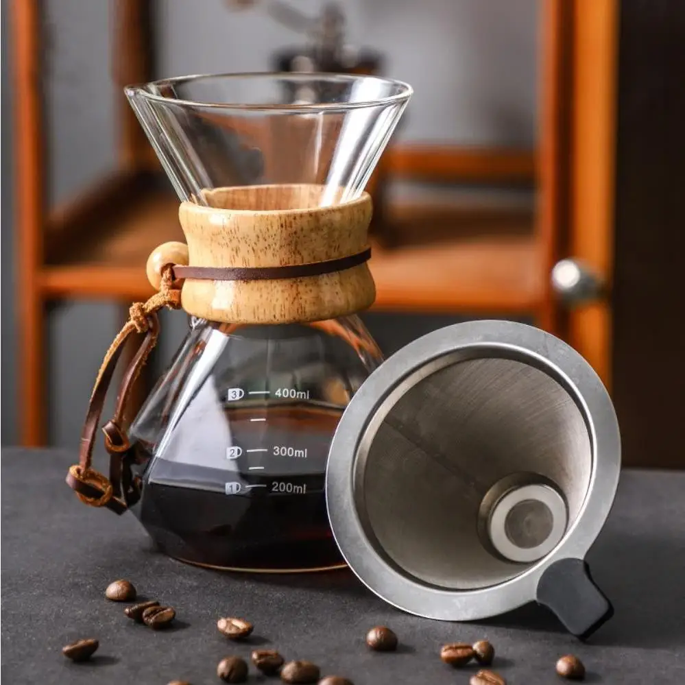 Hand Glass Coffee Kettle with 304 Stainless Steel Filter Drip Brewing Hot Brewer Coffee Pot Dripper for Barista Pour over Coffee
Hand Glass Coffee Kettle with 304 Stainless Steel Filter Drip Brewing Hot Brewer Coffee Pot Dripper for Barista Pour over Coffee
