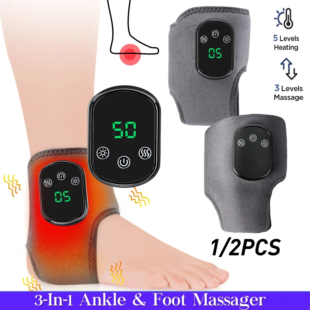 1/2PCS Electric Foot & Ankle Massager - Vibration Gears with Hot Compress Ankle Wrap Brace for Muscle Relaxation & Health Care
1/2PCS Electric Foot & Ankle Massager - Vibration Gears with Hot Compress Ankle Wrap Brace for Muscle Relaxation & Health Care