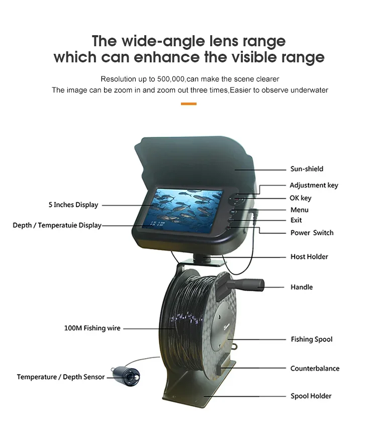 HR-5050DR Best Selling Wholesales Charging HD 50m 5inch 32G TF Card Video Underwater with Cable
HR-5050DR Best Selling Wholesales Charging HD 50m 5inch 32G TF Card Video Underwater with Cable