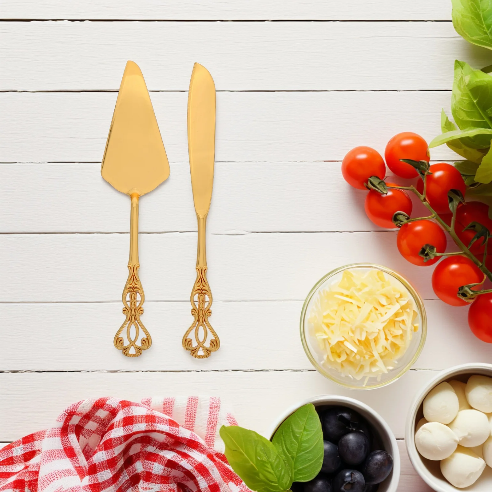 Golden Knife Shovel Set Elegant Cutting Cake Pizza Stainless Steel Baking Utensils Pie Server Wedding Anniversary
Golden Knife Shovel Set Elegant Cutting Cake Pizza Stainless Steel Baking Utensils Pie Server Wedding Anniversary