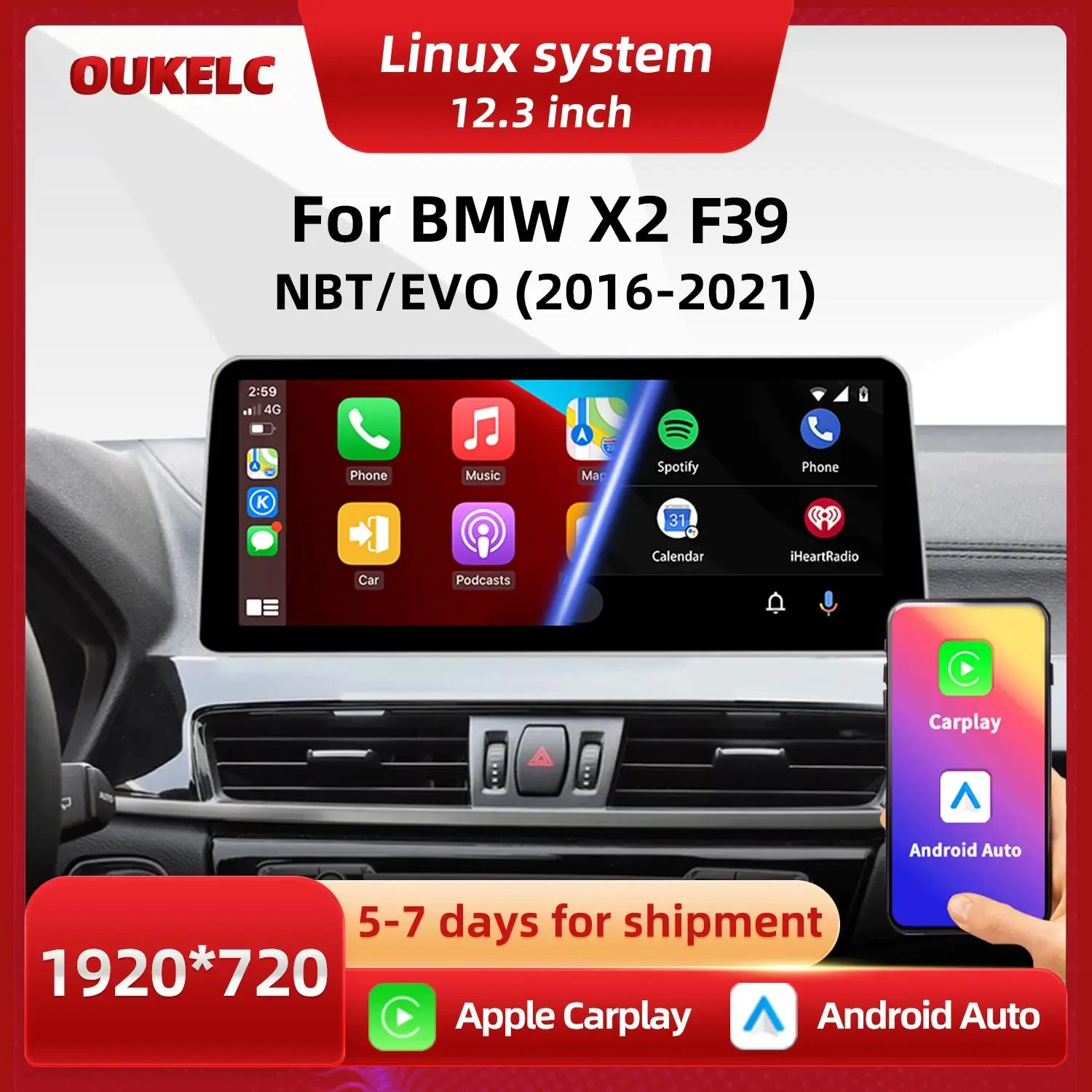 Multimedia Player For BMW X2 F39 NBT Car Play CarPlay Monitor HD Touch Screen Unit Auto Android BT Wireless Intelligent System
Multimedia Player For BMW X2 F39 NBT Car Play CarPlay Monitor HD Touch Screen Unit Auto Android BT Wireless Intelligent System