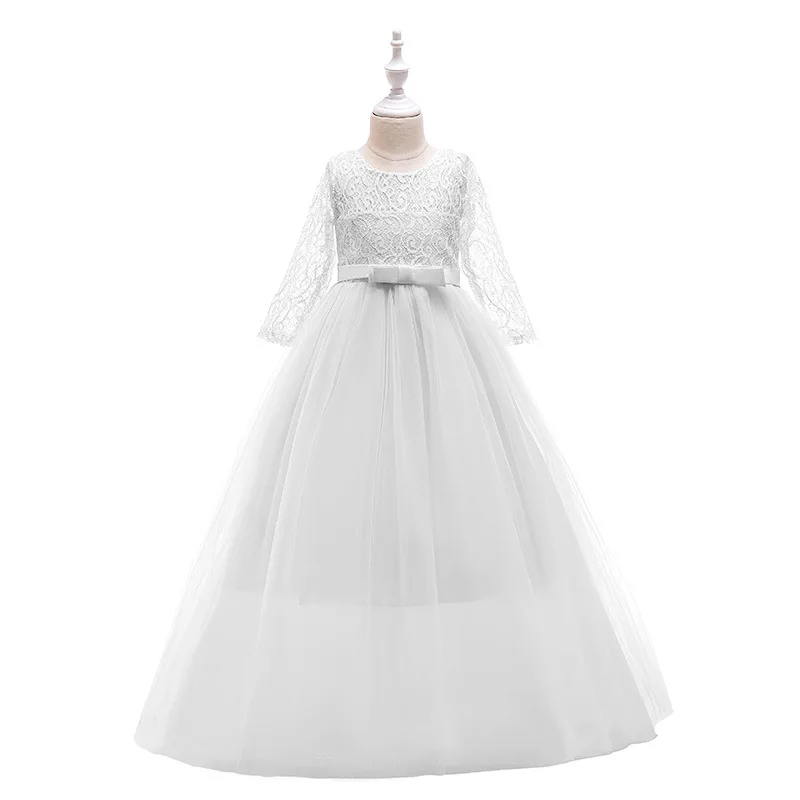 Girl's Baptismal Dress Flower Girl Wedding Dress Long Style Evening Ball Gown With Bow Elegant Children's Princess Dresses
Girl's Baptismal Dress Flower Girl Wedding Dress Long Style Evening Ball Gown With Bow Elegant Children's Princess Dresses