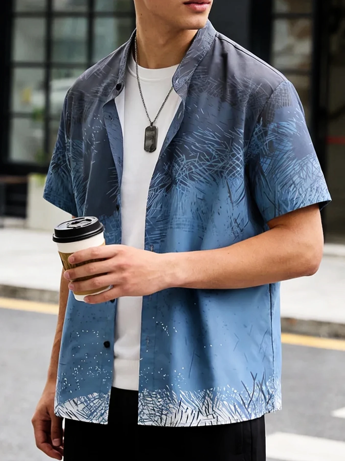 Men's Gradient Print Stand Collar Shirts Drip Outfits Man Outfit Set Free Delivery Shipping Clothes For Man
Men's Gradient Print Stand Collar Shirts Drip Outfits Man Outfit Set Free Delivery Shipping Clothes For Man