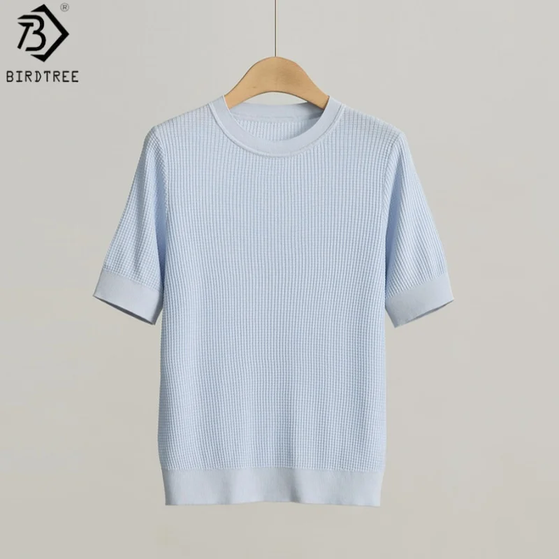 Birdtree, 100% Real Silk Sheer Tshirt, O-neck Short Sleeve Tops, Women's Knitted Thin Commuting Shirt, 2026 Summer New T64626JF
Birdtree, 100% Real Silk Sheer Tshirt, O-neck Short Sleeve Tops, Women's Knitted Thin Commuting Shirt, 2026 Summer New T64626JF