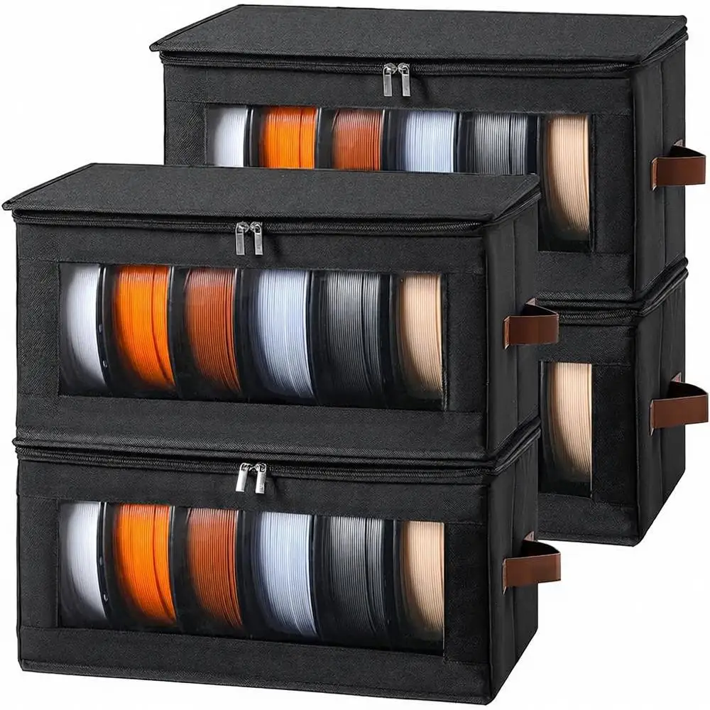 4-Pack 3D Filament Storage Boxes with Desiccants, Holds 24 Rolls, Organizer Rack for Home, Office, Workshop, Studio
4-Pack 3D Filament Storage Boxes with Desiccants, Holds 24 Rolls, Organizer Rack for Home, Office, Workshop, Studio