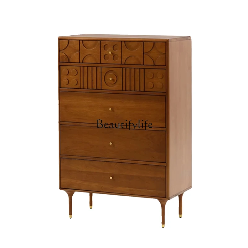 Nordic Retro Chest of Drawers Solid Wood Storage Living Room Designer Creative Storage Cabinet
Nordic Retro Chest of Drawers Solid Wood Storage Living Room Designer Creative Storage Cabinet