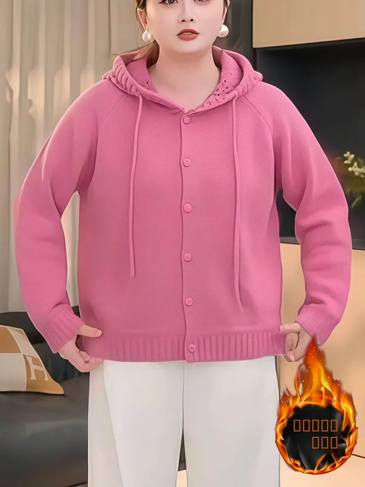 Thiened Faionable Hollow out Hoodie Knitted Sweater plus Size Korean Sle Slimming Women's Spring Autumn Casual Loose Fit
Thiened Faionable Hollow out Hoodie Knitted Sweater plus Size Korean Sle Slimming Women's Spring Autumn Casual Loose Fit