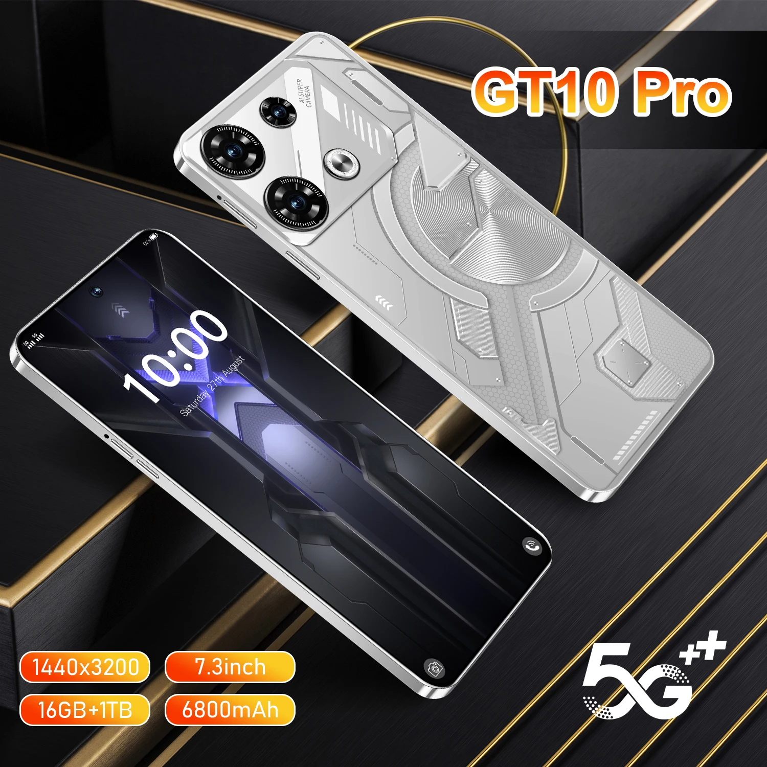 New model GT10 Pro global version 5G intelligent 22GB+2TB Android system 13.0 73.inch 6800mAh mAh battery dual card dual standb
New model GT10 Pro global version 5G intelligent 22GB+2TB Android system 13.0 73.inch 6800mAh mAh battery dual card dual standb